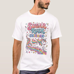 T-shirt Licorne Sugar Rush Licorne Kawaii Place de marché