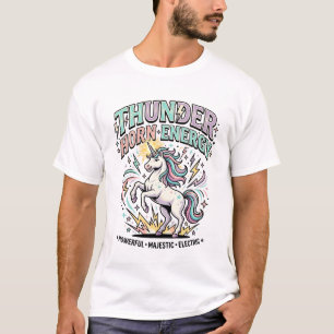 T-shirt Licorne Thunder Horn Énergie Rétro Style Produit G