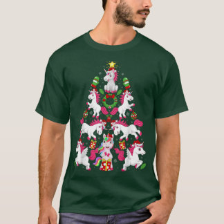 T-shirt Licorne Xmas Éclairagearbre Licorne Noël garçon