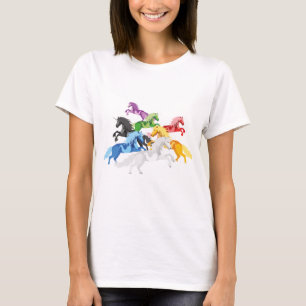 T-shirt Licornes sauvages colorées d'illustration