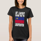 T-shirt Liechtenstein Flag Design If lost send me to Liec (Devant)