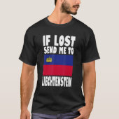 T-shirt Liechtenstein Flag Design If lost send me to Liec (Devant)