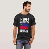 T-shirt Liechtenstein Flag Design If lost send me to Liec (Devant entier)