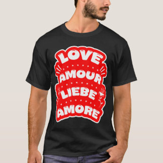 T-shirt Liefde in vier talen Happy Valentijns's