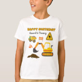 T-shirt Lieu de construction Véhicule Personnalisé Anniver (Devant)