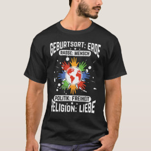 T-shirt Lieu De Naissance Terre Race Politique Humaine Lib
