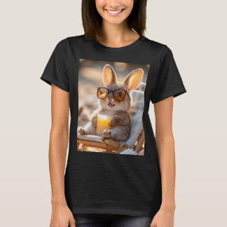 T-shirt Lièvre au soleil avec une chasse aux vacances