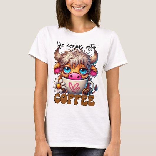T-shirt Life Begins After Coffee (Devant)