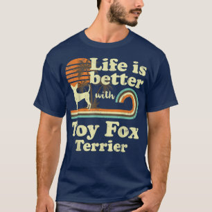 T-shirt Life Better Toy Pour Terrier Chien Vintage Maman P