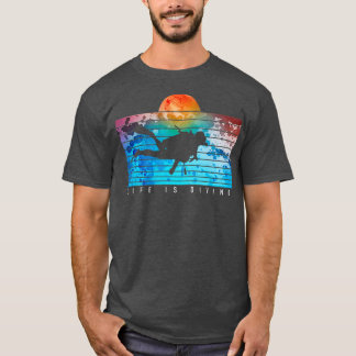 T-shirt LIFE EST PLONGÉE Amour Snorkel Plongeur Scuba Vint
