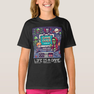 T-shirt Life Is A Game... : Game Over (fille gamer gamer g
