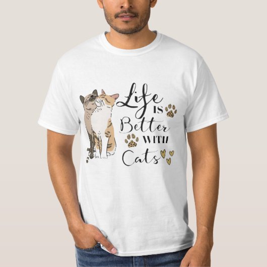 T-shirt Life Is Better With Cats Better Together 🐱🐱 Purr (Devant)