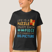 T-shirt Life Is Puzzle Enjoy Each Ece _ Jigsaw Puzzle Love (Devant)