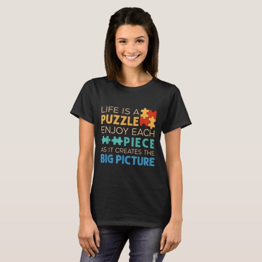 T-shirt Life Is Puzzle Enjoy Each Ece _ Jigsaw Puzzle Love (Devant entier)