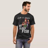 T-shirt Life is simple - fish (Devant entier)
