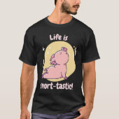 T-shirt Life Is Snort Tastic Retro Cute  Pig Present (Devant)