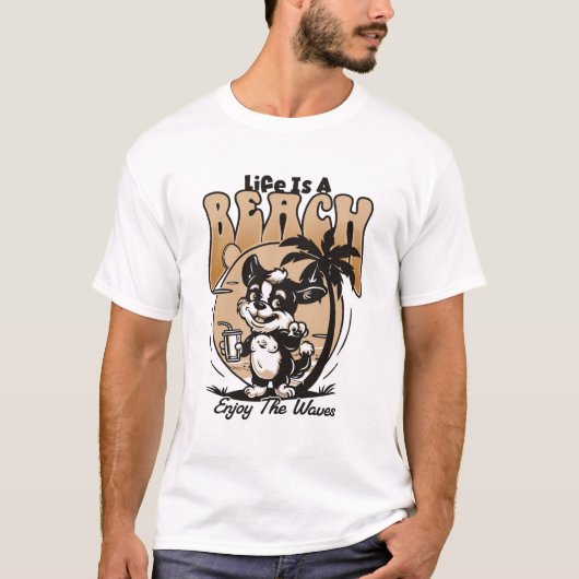 T-shirt Life_s a Beach Profitez des vagues (Devant)