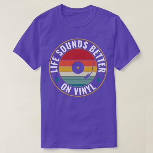 T-shirt Life Sounds Better Vinyl Retro LP drôle Record (Design devant)
