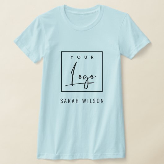 T-shirt Light Blue Business Ajoutez Votre Logo Avec Nom (Poser)