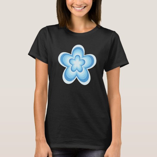 T-shirt Light Blue Infinity Flower Latte Flower 2000s aest (Devant)