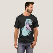 T-shirt light blue monster alien cartoon (Devant entier)