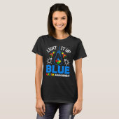 T-shirt Light It Up Blue Autism Awareness Autistic Puzzle  (Devant entier)