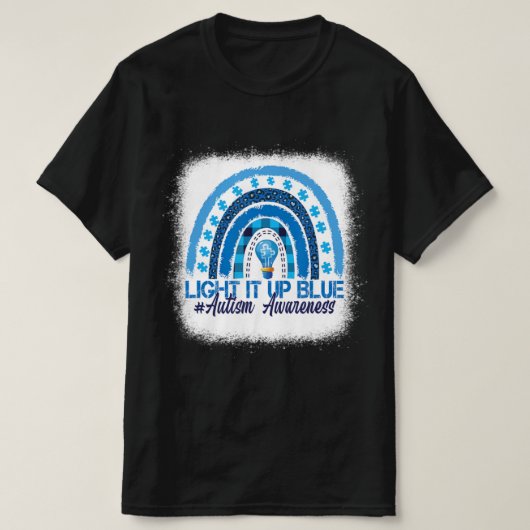 T-shirt Light It Up Blue Rainbow (Design devant)
