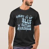 T-shirt Light It Up Blue Retro Sensibilisation sur l'autis (Devant)