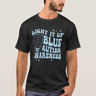 T-shirt Light It Up Blue Retro Sensibilisation sur l'autis