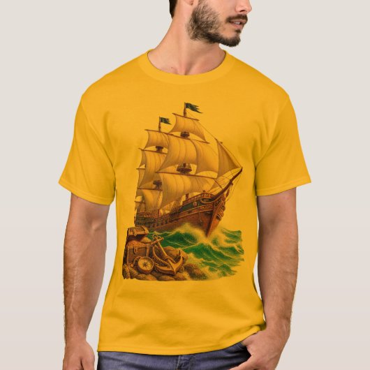 T-shirt Light Pirate Adventure Ship (Devant)
