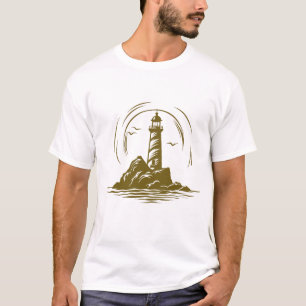 T-shirt Lighthouse Ocean World Travel Adventure Vector Art