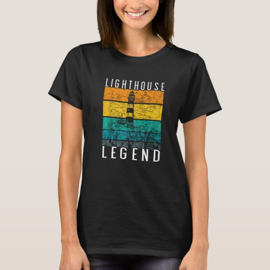 T-shirt Lighthouse Retro Vintage Legend Beach (Devant)
