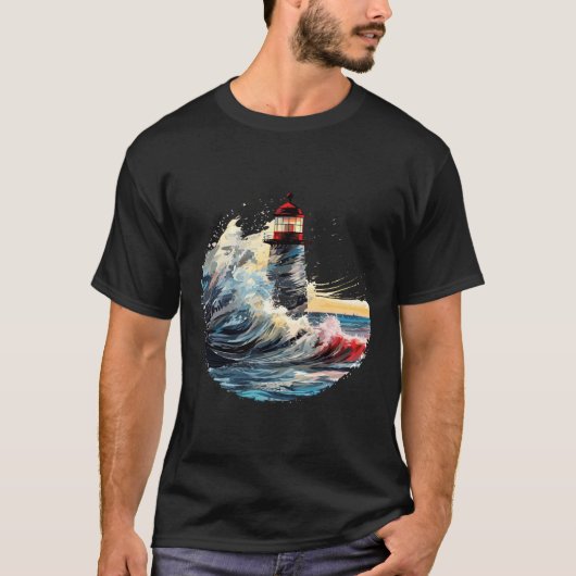 T-shirt Lighthouse Sea World Ocean Beauty Discovery Voyage (Devant)