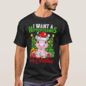 T-shirt Lighting Xmas Tree I Wants A Hippopotamus For Chri (Devant)