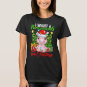 T-shirt Lighting Xmas Tree I Wants A Hippopotamus For Chri (Devant)