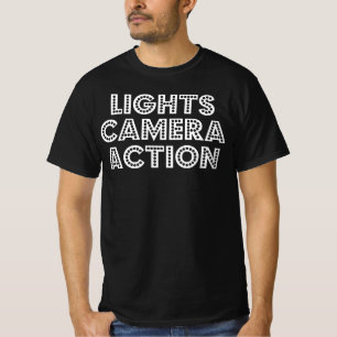 T-shirt Lights Camera Action Film Crew Director Gift