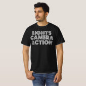 T-shirt Lights Camera Action Film Crew réalisateur Cadeau (Devant entier)