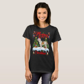 T-shirt Lights Xmas Tree Santa American Bulldog (Devant entier)