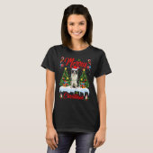 T-shirt Lights Xmas Tree Santa Australian Shepherd Dog Chr (Devant entier)