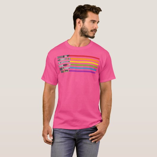 T-shirt Lightsaber Rainbow (Devant entier)