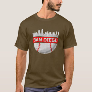 T-shirt Ligne aérienne de la ville de baseball de San Dieg