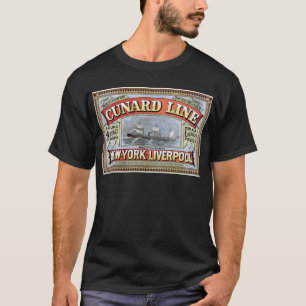 T-shirt Ligne affiche de Cunard de New York Liverpool