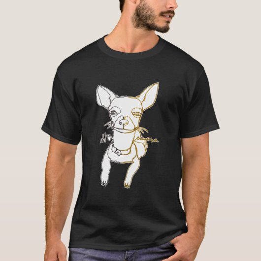 T-shirt Ligne Ambidextre Ohh Chiwawa Dessin De Chihuahua (Devant)