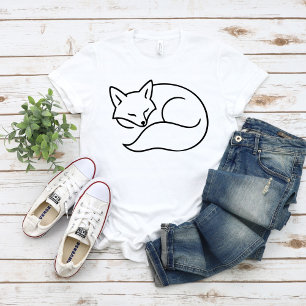T-shirt Ligne artistique du renard endormi – Animal minima