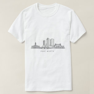 T-shirt Ligne artistique minimaliste de la skyline de Fort