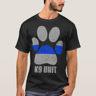 T-shirt Ligne Bleu mince K9 Unité Paw