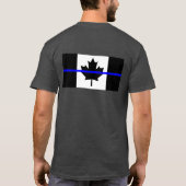 T-shirt Ligne bleue du drapeau canadien Imprimé double fac (Dos)