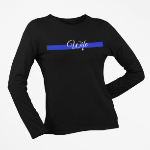 T-shirt Ligne Bleue Mince : Femme de police