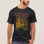 T-shirt Ligne Compas Gradient Ombre Wichita Kansas America (Devant)