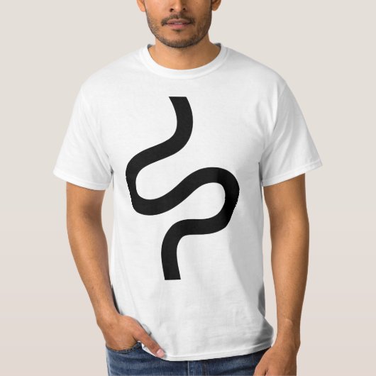 T-shirt Ligne courbe 02 - Noir sur blanc (Devant)